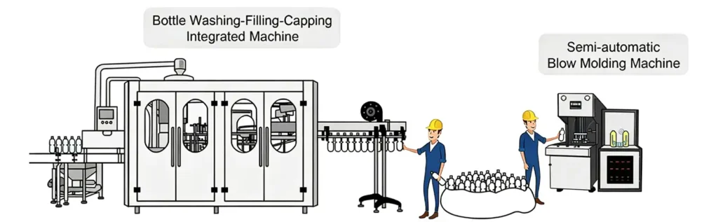 semi auto bottle blowing machine